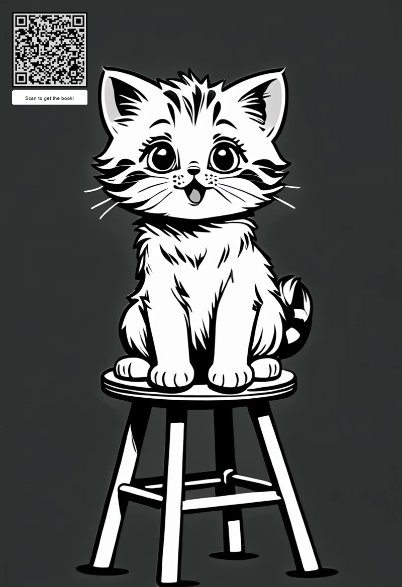 kitten on stool