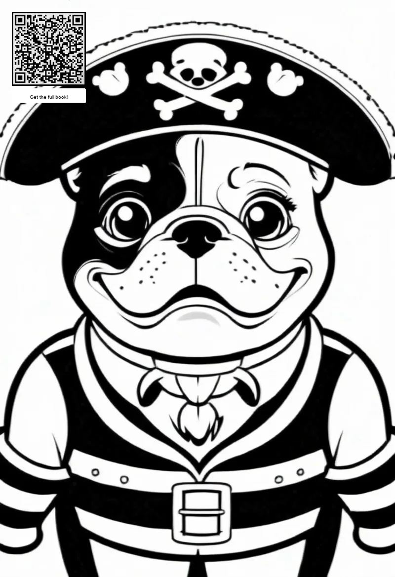 bulldog in a pirate costume