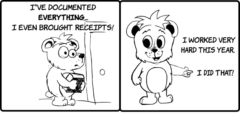 performance review saying i did that